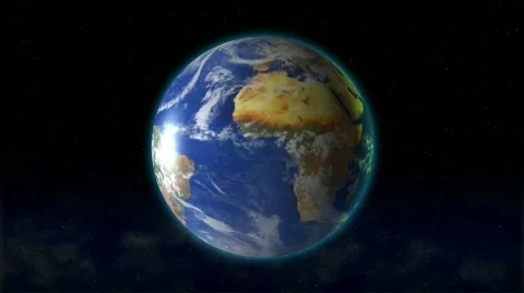 Rotating Earth on black star background 1080p hd Stock Footage