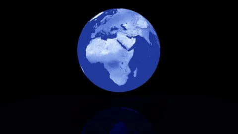 Rotating earth with blue light as 3D animation Stock Footage 110997580