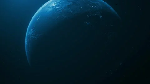 Rotating Earth In Deep Space. Earth Globe 4K. Round Planet In Deep Space Stock Footage 301554762
