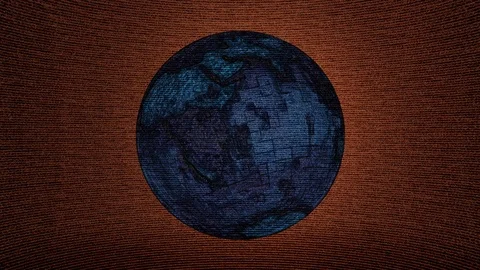Rotating Earth With Digital Static Noise 4 Stock Footage 126203834