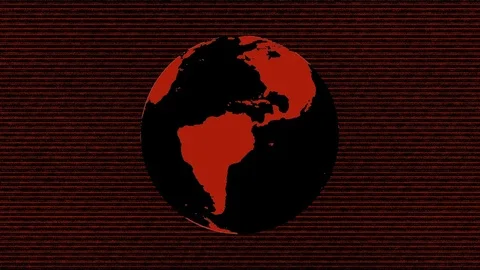 Rotating Earth With Digital Static Noise 12 Stock Footage 126219245