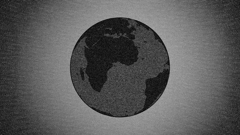 Rotating Earth With Digital Static Noise 10 Stock-Footage 126219261