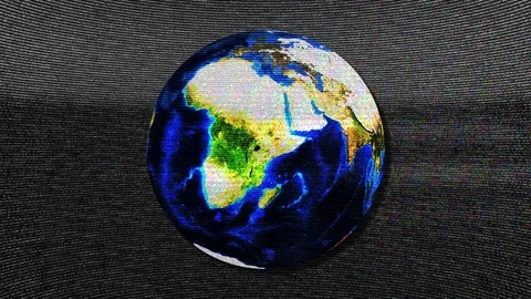 Rotating Earth With Digital Static Noise 17 스톡 동영상 126257723