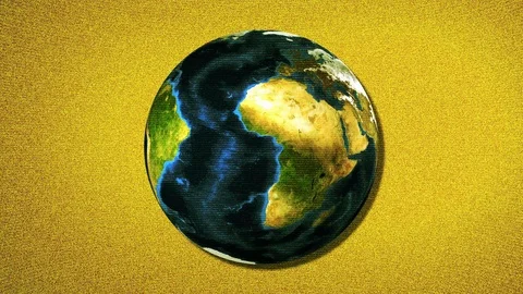 Rotating Earth With Digital Static Noise 14 Stock Footage 126257765