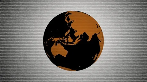 Rotating Earth With Digital Static Noise 13 Stock-Footage 126257821