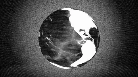 Rotating Earth With Digital Static Noise 15 Stock-Footage 126257853