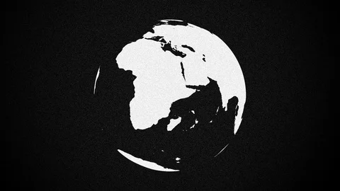 Rotating Earth With Digital Static Noise 16 Stock Footage 126257872