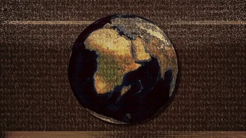 Rotating Earth With Digital Static Noise 22 Stock Footage 126259660