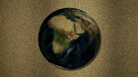Rotating Earth With Digital Static Noise 23 Stock Footage 126298661