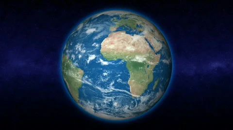 Rotating Earth with evolving clouds (Loop) Stock Footage 401255