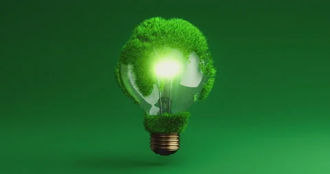 Rotating Earth in the form of a luminous light bulb. Stock Footage 240096926