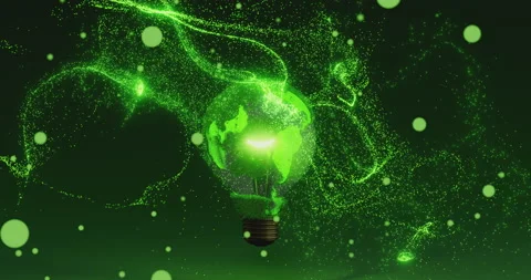 Rotating Earth in the form of a luminous light bulb. Stock Footage 240096962