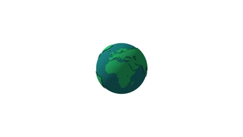 Rotating earth globe animation on white background Stock Footage 313929984