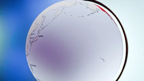 Rotating Earth Globe Approaches Canada  Video stock 314452235