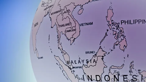 Rotating Earth Globe Approaches Central African Republic  Stock Footage 314452277