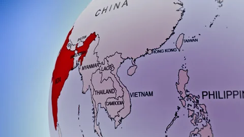 Rotating Earth Globe Approaches India  Stock-Footage 314453660