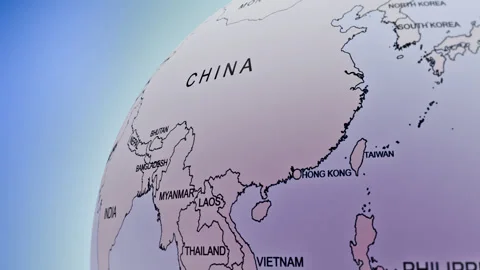 Rotating Earth Globe Approaches Iran  Stock-Footage 314454086
