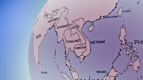 Rotating Earth Globe Approaches Libya  Stock Footage 314457449