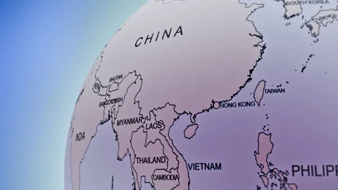 Rotating Earth Globe Approaches Morocco  Stock Footage 314459245