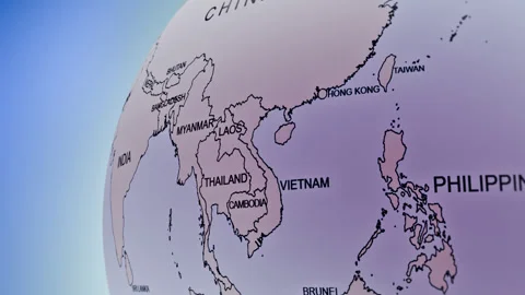 Rotating Earth Globe Approaches Oman Stock Footage 314460167