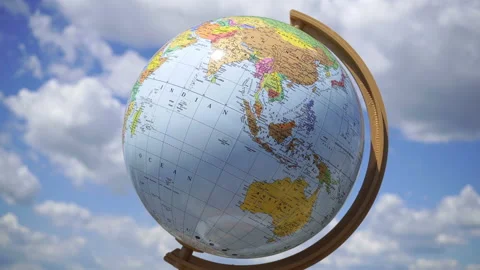 Rotating Earth Globe In The Atmosphere. Stock Footage 135613162