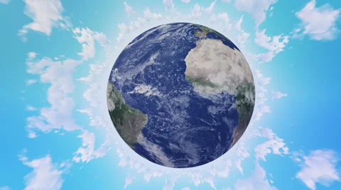 Rotating earth globe with clouds Stock Footage 40253244