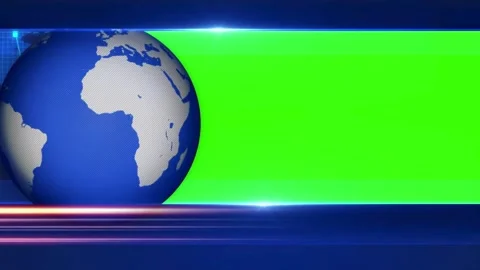 Rotating Earth Globe with Green Screen News Template Video stock 335406916