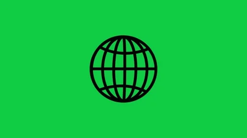Rotating earth globe icon animation on green screen Stock Footage 330427353