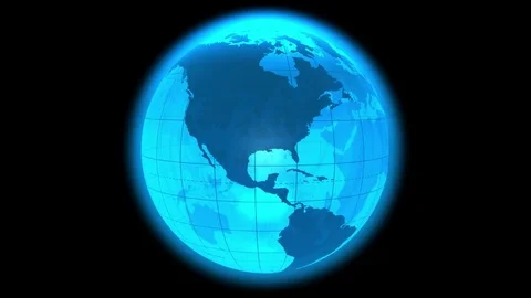 Rotating Earth globe loop Stock Footage 78964764