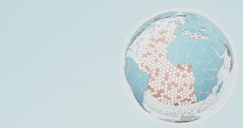 Rotating Earth globe with a network of connections over surface. Looped video. Stock Footage 240096966