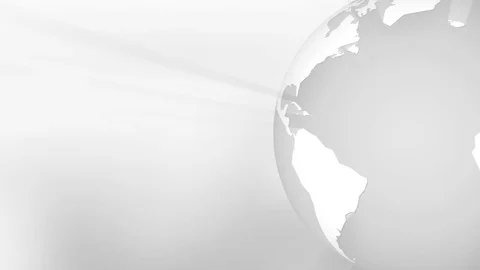 Rotating Earth globe with rays. Business gray background loop. Stock Footage 80205806