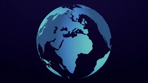 Rotating Earth Globe World Map Animation Background Video stock 335450870