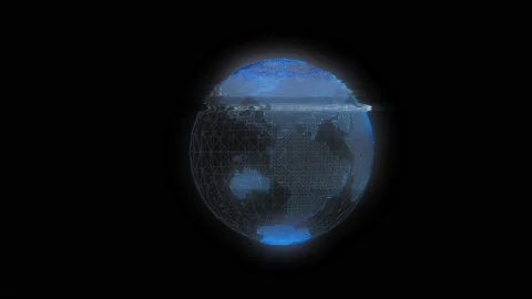 Rotating Earth Hologram Stock Footage 89902471