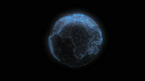 Rotating Earth Hologram Stock Footage 89902497