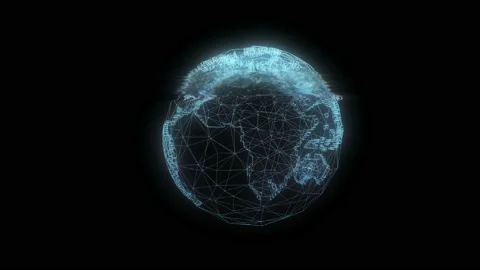 Rotating Earth Hologram Stock Footage 89902571