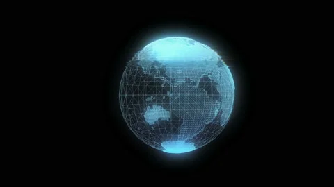 Rotating Earth Hologram Stock Footage 89902578