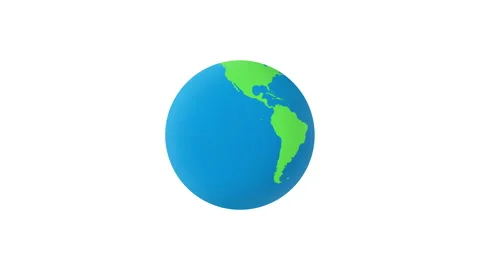 Rotating Earth isolated on white. Animation of planet Earth. Flat design - stock Stock Footage 148310973
