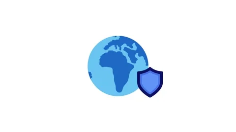 Rotating earth protected by shield icon animation isolated on white background 스톡 동영상 338170835