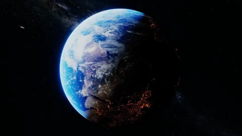 Rotating Earth in Space Exploring the Universe Stock Footage 325824575