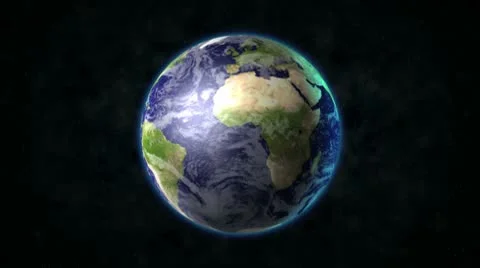 Rotating Earth  in Space Stock Footage 8928777