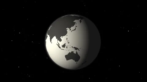 Rotating Earth Space Warp Eastern Hemisphere Asia Stock Footage 140151466