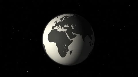 Rotating Earth Space Warp Eastern Hemisphere Africa, Europe, Middle East Stock Footage 140152435