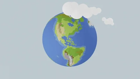 Rotating earth stylized low poly Stock Footage 115399783