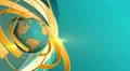 Rotating earth with yellow stripes on azure background, loop HD Footage