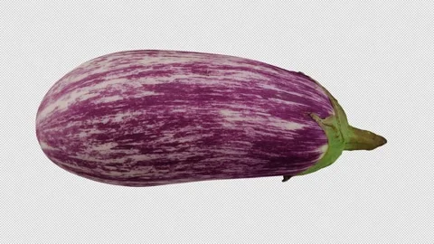 Rotating Eggplant on Transparent Background (Looping with Alpha Channel) Video stock 139774334