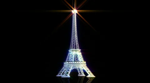 Rotating Eiffel  tower of diamonds   Stock Footage 982953