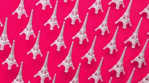 Rotating eiffel tower looping animated background, Paris travel landmark Stock Footage 151863023