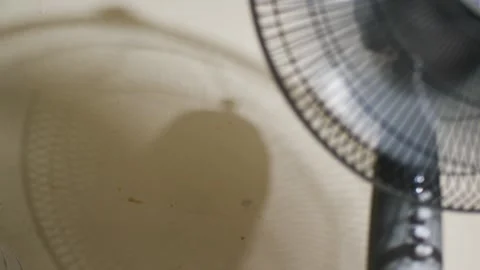Rotating Electric Fan Shadow on Wall Background Stock Footage 339012748