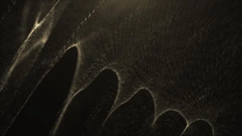 A rotating, elegant surface created from digital gold particles. An abstract, Stock Footage 318968439