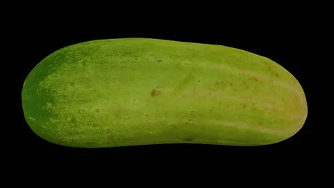 Rotating Emerald White Cucumber on Black Background (Looping) Stock Footage 150234041